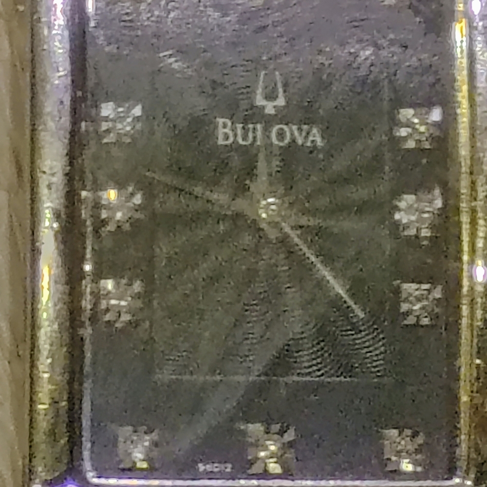 Bulova Silver Watch with Diamond Accents